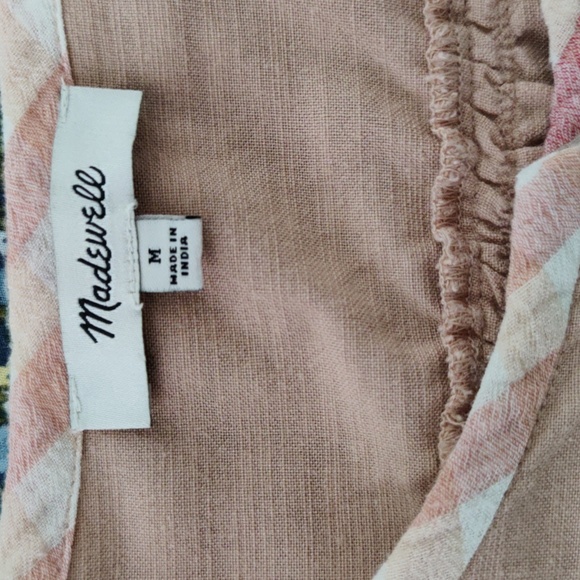 Madewell Gingham trim Curved yoke Top - Picture 6 of 10